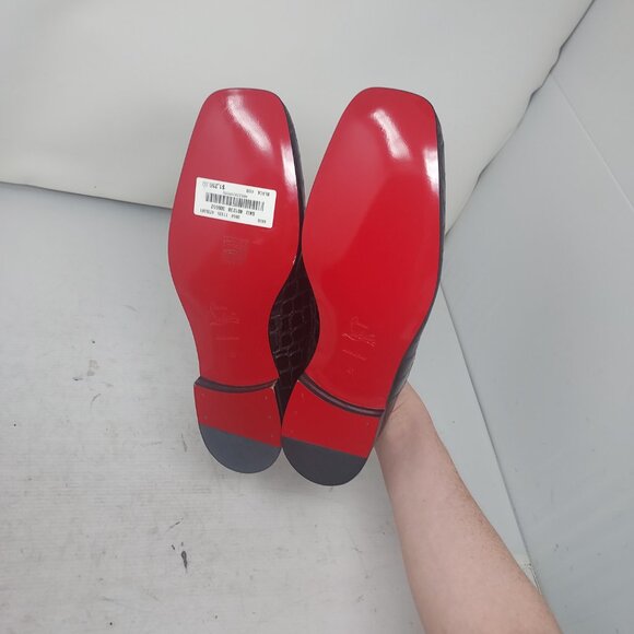 Christian Louboutin Mens MJ Moc Alligator Black Bit Loafer - Picture 2 of 13